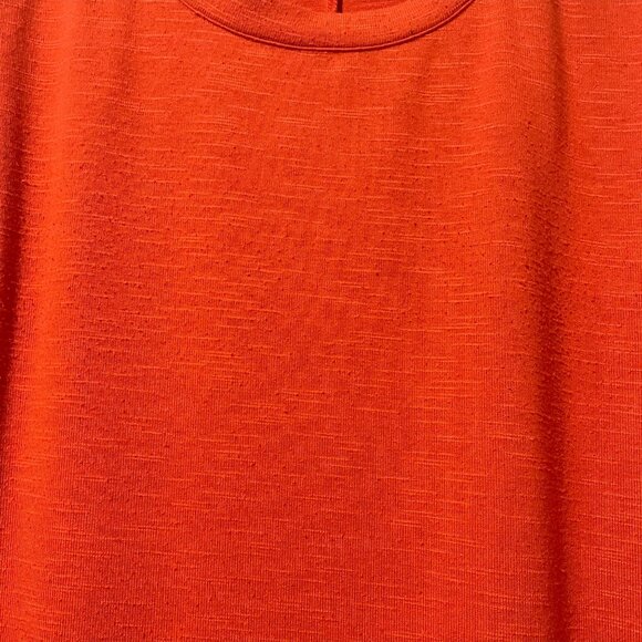 Rust Orange Halo Womens Size L Top W/ Lace Detailing 3/4 Sleeves & High-Low Hem - Picture 3 of 8